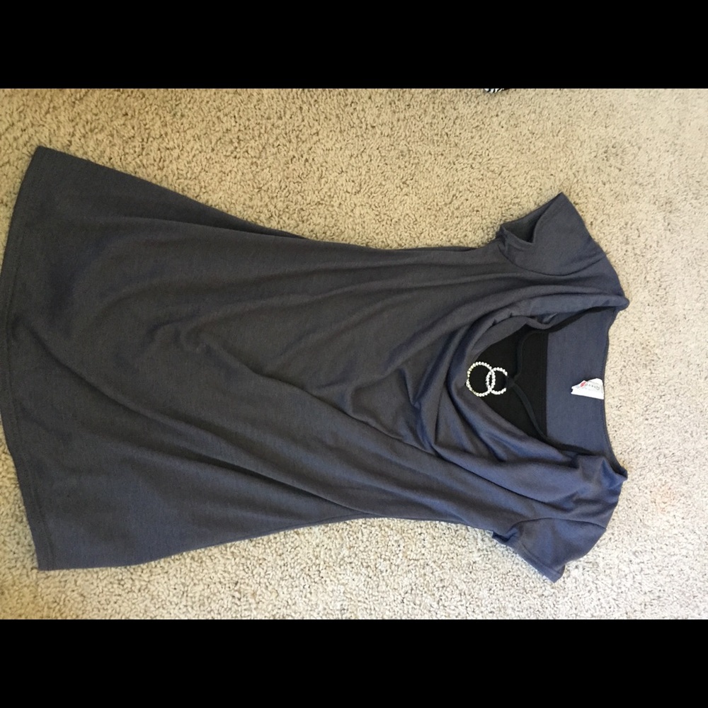 Grey and black dress shirt